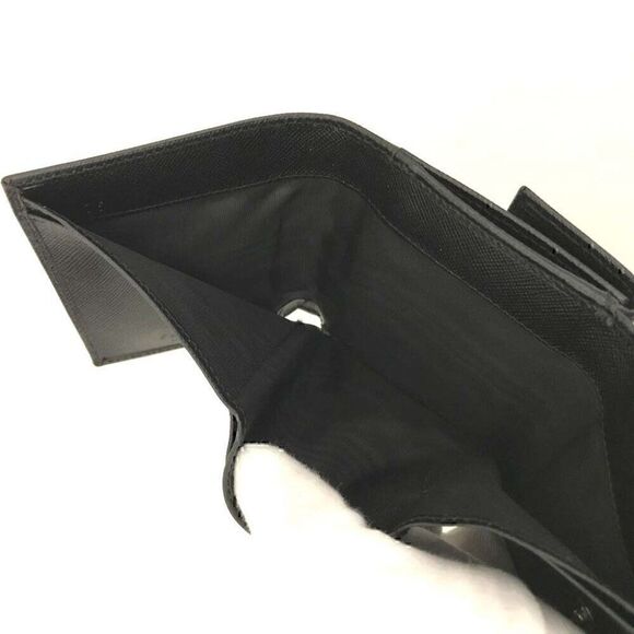 ⭐ PRADA Saffiano Black Leather Trifold Wallet/4X0437 - Picture 5 of 8
